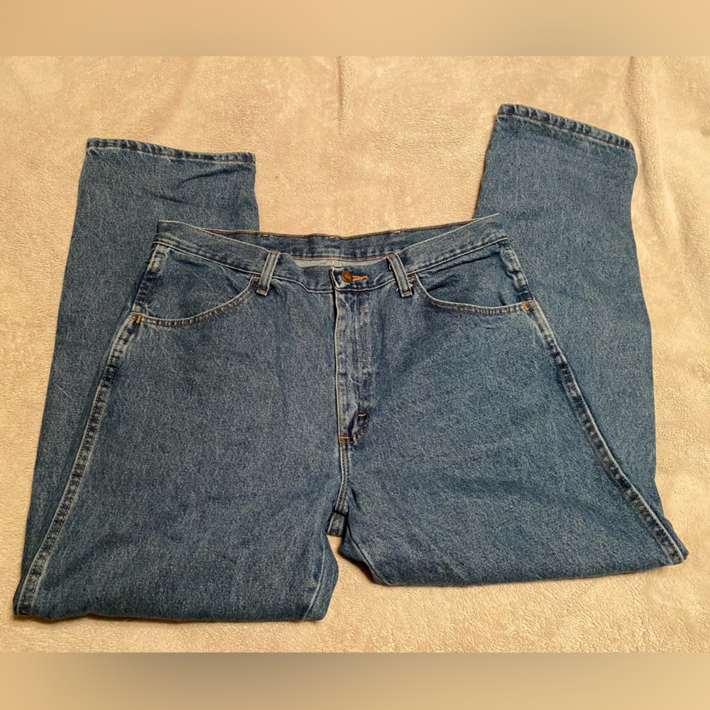 Blue denim jeans